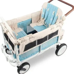 WonderFold Wagon Stroller WonderFold - Volkswagon Special Edition Double Stroller Wagon (4 lugares), Bondi Blue Fashion