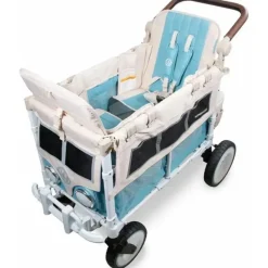 WonderFold Wagon Stroller WonderFold - Volkswagon Special Edition Double Stroller Wagon (2 lugares), Bondi Blue Clearance