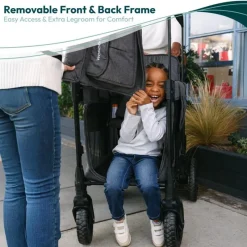 WonderFold Wagon Stroller Wonderfold - W2 Luxe Pro Double Stroller For 2 kids, Charcoal Gray Online