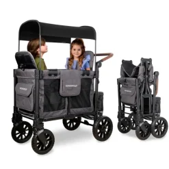WonderFold Wagon Stroller Wonderfold - W4 Luxe Pro Quad Stroller For 4 Kids, Charcoal Gray Fashion