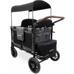 WonderFold Wagon Stroller Wonderfold - W4 Luxe Pro Quad Stroller For 4 Kids, Charcoal Gray Fashion
