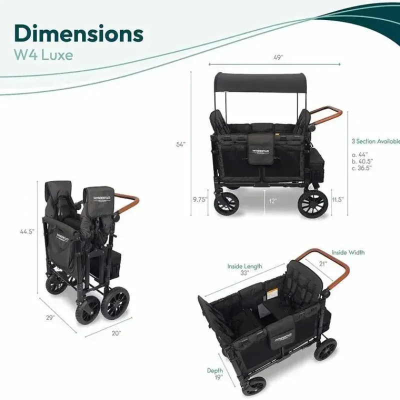 wonderfold__w_luxe_quad_s_SKUWKUyLsSP_4.webp WonderFold Wagon Stroller WonderFold - W4 Luxe Quad Stroller Wagon (4 lugares), preto vulcânico Fashion