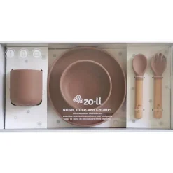 Zoli - Conjunto de louças infantis de silicone 5Pk, Latte Tan Fashion