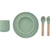 Zoli - conjunto de louças infantis de silicone 5Pk, verde sálvia New
