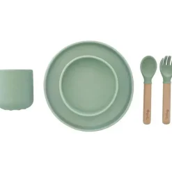 Zoli - conjunto de louças infantis de silicone 5Pk, verde sálvia New