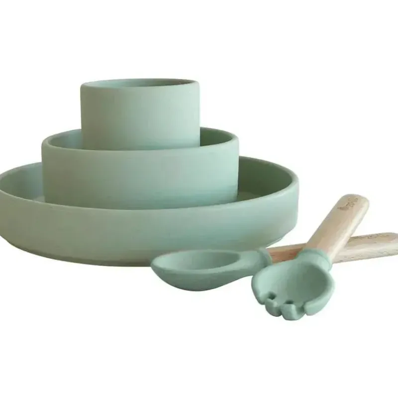 zoli__conjunto_de_louas_i_SKUavVVXeTG_2.webp Zoli - conjunto de louças infantis de silicone 5Pk, verde sálvia New