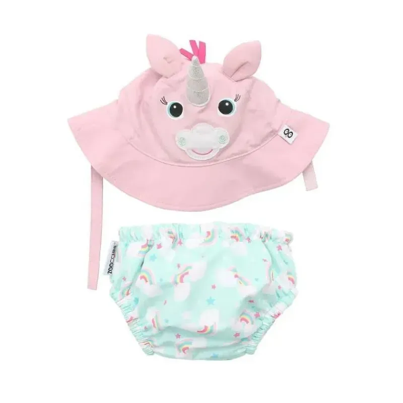 zoocchini__conjunto_de_fr_SKU4ukLxMG6_0.webp Zoocchini - Conjunto de fraldas de banho e chapéu de sol, Allie, o alicórnio Outlet