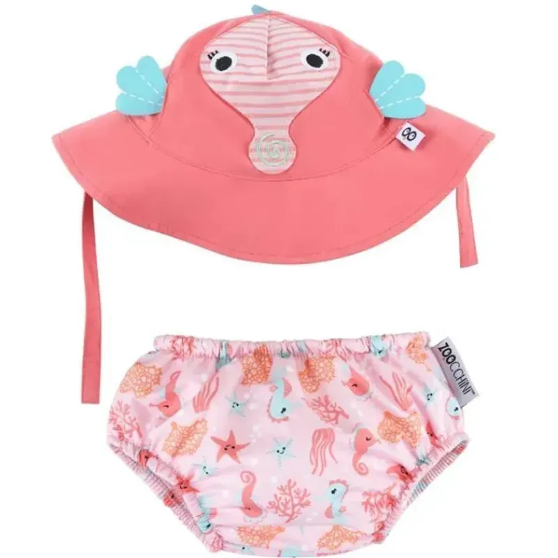zoocchini__conjunto_de_fr_SKU8H68PySb_0.webp Zoocchini - Conjunto de fraldas de natação e chapéu de sol, Sally, o cavalo-marinho Discount