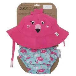 Zoocchini - Conjunto de fraldas de natação e chapéu de sol, Flamingo Sale