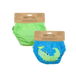Zoocchini - Conjunto de fraldas de banho de tricô para bebês 2Pk, Aidan, o jacaré Sale