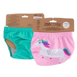 Zoocchini - Fralda de malha para natação, conjunto de 2 peças, unicórnio, 12-24 meses Hot