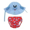 Zoocchini Zoochini - conjunto de fraldas de banho e chapéu de sol para bebês, Sunny The Seal Fashion